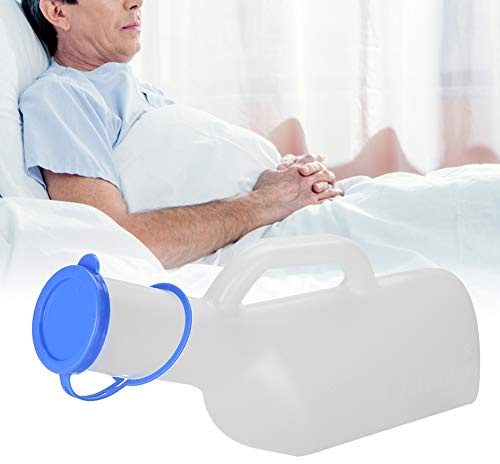 Bottiglia di urina 1000 ml Bottiglia di urina esterno con coperchio Raccoglitore di urina per toilette mobile per bambini per adulti, orinatoio trasparente portatile per bambini anziani
