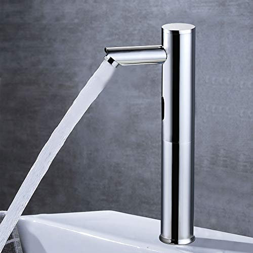 Acesunny Sensor Waschbecken Armatur Bad Infrarot Mischbatterie Automatik Wasserhahn Sensorhahn Infrarot Sensor Wasserhahn Touchless Küchenarmatur Körper Chrom (20CM)