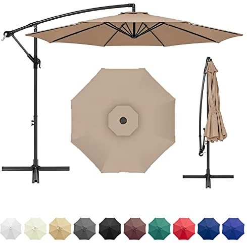 Bueuwe Sonnenschirm Ersatzbezug 3m 8 Streben, Sonnenschirm Bespannung Ersatzbespannung, Garten Balkon Sonnenschirm Ersatzteile für Marktschirm und Ampelschirm, UV-Schutz,Beige