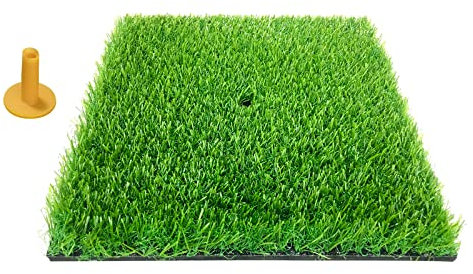 Faltbare Golf-Schlagmatte,30 x 30cm Golf Matte,Golf Übungsmatte Trainingsmatte, 3 unterschiedlichen Oberflächen Kunstrasen,Tragbar Abschlagmatte für Garten Hinterhof Fairway Regeln Golfspielerin (A)