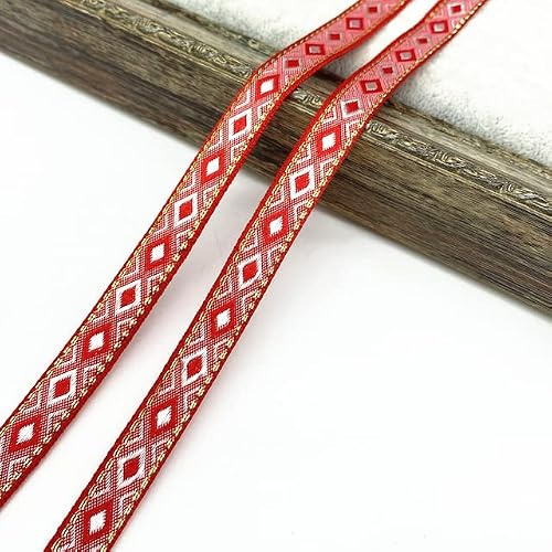 Sömnadsband, band, sömnadsband, satinband, 2 yards 13 mm vintagebroderiband Spetsklippning DIY Klädväska Tillbehör Broderat tyg (Färg: 5) (Size : 3)