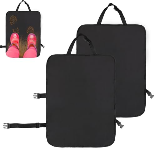 VFANDV Rückenlehnenschutz Auto Kinder, 2 Stück Auto Rückenlehne Schutz Unterstützung Multi Pocket Organisator Sitzschutz Rückenlehne, Wasserdicht Autositzschoner Rücklehnenschutz Schwarz