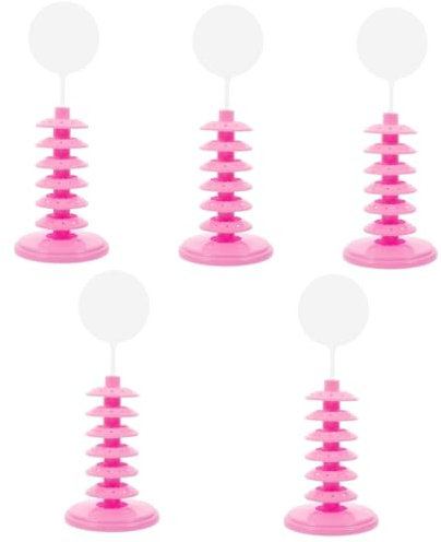 Garneck 5 Pz Espositore per lecca lecca portamerenda bambini portamerenda alzata per torta cake stand Porta lecca-lecca per cake pops porta lecca lecca multistrato pp rosa