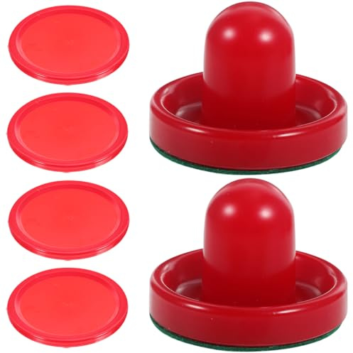 BESPORTBLE Accesorios De Hockey De Aire 8 Piezas con Empujadores Y Discos 3 Pulgadas para Mesa Juego - Repuestos para Juegos Familiares Y Reuniones