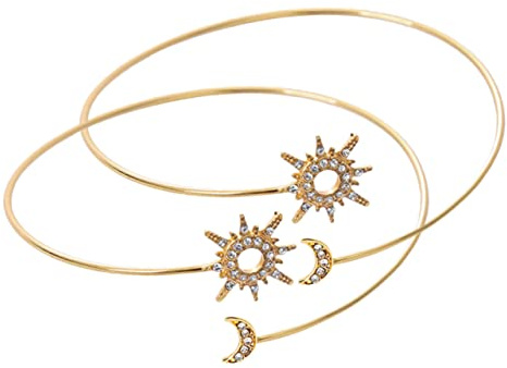Flickor tillbehör arm manschett sol och månarmband för kvinnor eleganta armsmycken för fest och daglig slitage halsband