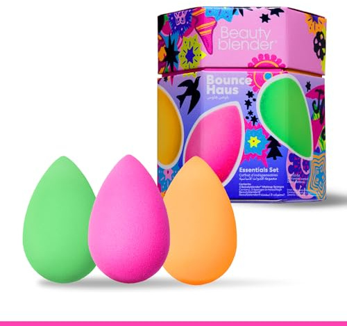 Beautyblender Bouncehaus Essentials Set – 3-teiliges Make-up Schwamm Set – Limitierte Edition – Latexfrei, Wiederverwendbar, Für Foundation, Concealer, Puder, BB Cream & Makelloses Airbrush-Finish