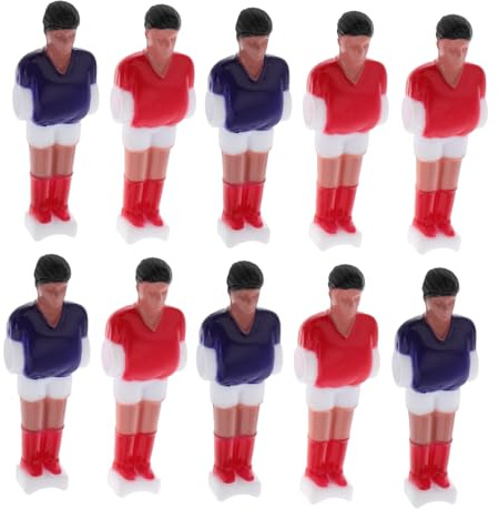 Cabilock Jugadores de Futbolín de Resina para Mesa, Figuras de Futbolín Realistas, 10 Piezas en Rojo y Azul, Repuestos para Futbolines, Accesorio para Juegos de Mesa en Hogar y Oficina