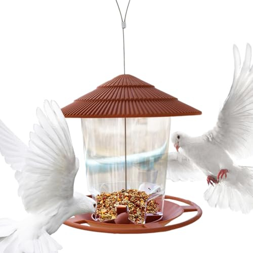 Mangeoires pour Oiseaux D'Extérieur,Coupelle De Nourriture pour Colibris | Distributeur de Nourriture pour Oiseaux Transparent et Accrochable | pour Perroquets Calopsittes Branche d'arbre Balcon