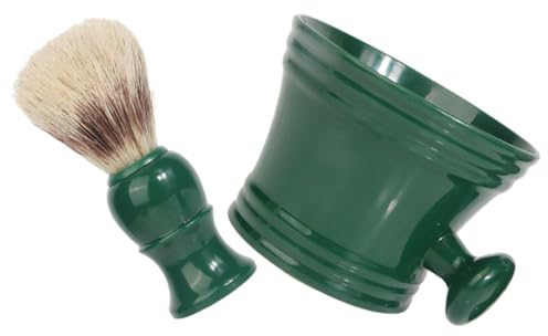 CORHAD Kit de Brochas de Afeitar para Hombre Cepillo de Cerdas de Cerdo y Tazón de Espuma, Adecuado para Limpieza de Barba y Crear Espuma en Casa o Viaje