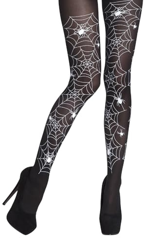 Boland 87860 – strumpbyxor spindelväv, spindlar, nylonstrumpor, svart-vit, kostym, karneval, temafest, halloween