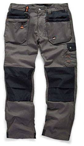 Scruffs Men's Worker Plus Trousers Graphite Grey Work Utility Pants, 34 Short