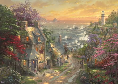 Schmidt Spiele 59482 Thomas Kinkade, Dörfchen am Leuchtturm, 3000 Teile Puzzle