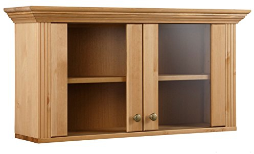 clever-moebel Vitrine aus Kiefernholz gelaugt/geölt, Hängeschrank, Schrank, Hängevitrine