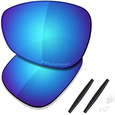 SAUCER Lentes de repuesto prémium y kits de goma para gafas de sol Oakley Crosshair 1.0 (2005) de alta defensa, azul glaciar polarizado