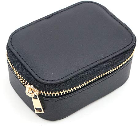 Shiwaki Jewellery Box, Faux Leather Jewelry Case, Jewelry Storage Case for Rings, Earrings, Necklace, Bracelets Organizer Jewellery Storage Boxes - Black