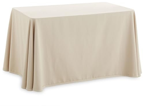 Lanovenanube Ropa o Falda Camilla, Enaguilla Rectangular de Tejido Otoman, Medida 70x120 cm - Color Marfil Utilizar en los Meses de Primavera y Verano por su Tejido Ligero y Fresco.