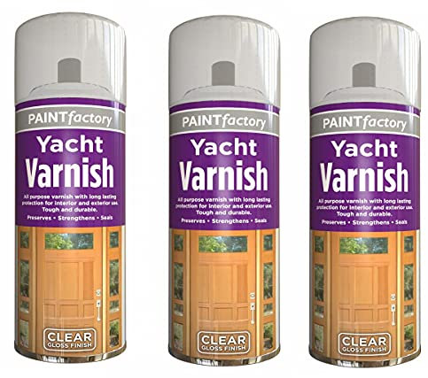 HZ Enterprises All Purpose Yacht Varnish 400ML - Professional Clear Gloss Finish Spray Wood Color Paint (3)