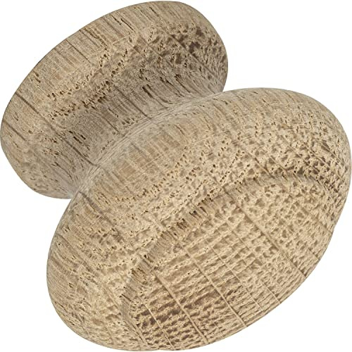 ALLES IM GRIFF Knauf für Schrank Horno ø35 mm - Möbelknopf aus Holz, Tiefe 28mm - Türknauf, Eiche roh