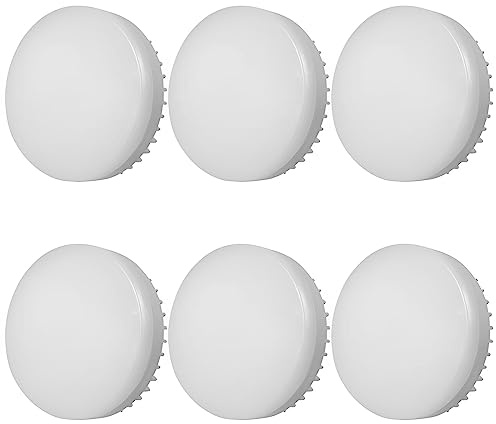 FYZDLAOR GX53 Dimmable LED Light Bulb,3W 300LM Replacement Traditional Halogen GX53 Spotlight, Under Cabinet Light, LED Puck Light, 6 Pack