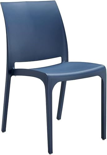 GLOUPIE Sedia Volga In Polipropilene Blu, Impilabili, Dimensioni 54 x 46 x 81 Cm, Peso 3,5 Kg,Per Interno Ed Esterno, Made In Italy, Sedia Impilabile