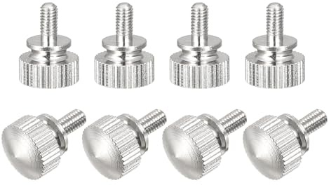 uxcell Knurled Thumb Screws, M3x6mm Brass Shoulder Bolts Grip Knobs Fasteners, Nickel Plated 8Pcs