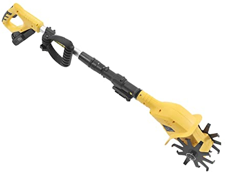 ROGONPDK Akku Bodenhacke Elektro Gartenfräse Motorhacke 20V Bodenfräse mit Batterie 20V Motorhacke Mini-Bodenhacke Bodenkrümler 107x10 cm Gelb
