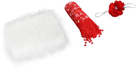 Yardenfun 1satz Fotografie-Requisiten Teiliges Haarband Wickel Und Decken-kit Für Neugeborene Rot Für Unvergessliche Babyfotos