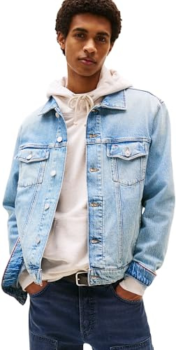 Tommy Jeans Uomo Giacca in Jeans Ryan con Taschini sul Petto, Blu (Denim Light), S