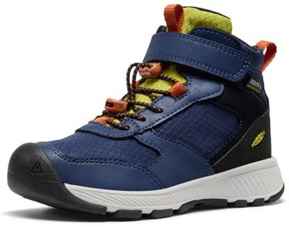 KEEN Unisex-Child Skua Mid Waterproof Hiking Boots, Naval Academy/Rogue Green, 31