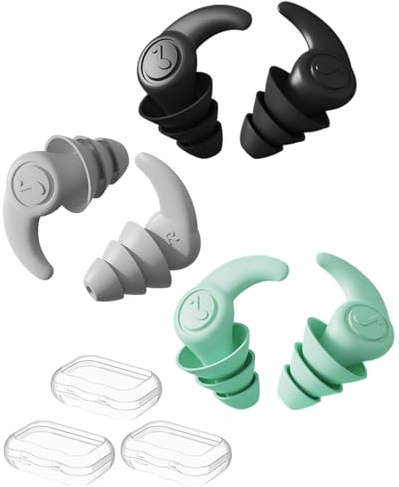 MYGLOAR Lot 3 bouchons d'oreille de natation pour adultes, étanches et réutilisables, bouchons d'oreille de protection en silicone pour la douche, la natation, le surf et autres sports nautiques