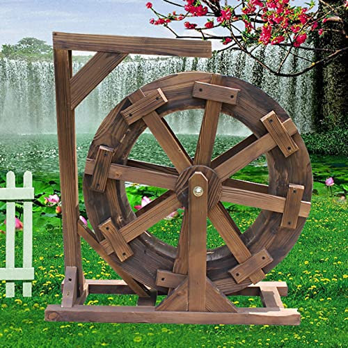 Fuente de madera para decoración de jardín y patio, estilo vintage, rústico, para exteriores, con decoración ornamental de estanque y balcón, uso en interiores y exteriores, diámetro de 30 cm