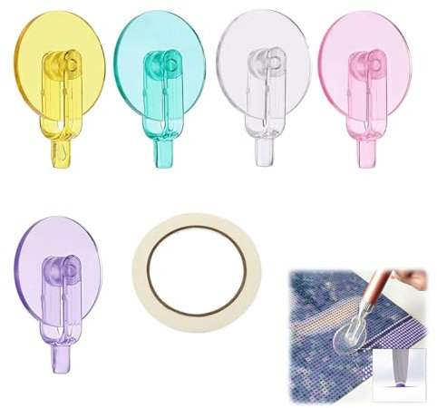 HAFRILY Diamond Painting Zubehör Stift Rollenrad 5 Diamond Painting Roller und 1 Doppelseitiges Klebeband für Diamant-Bohrstifte Diamond Painting Stich-Werkzeug