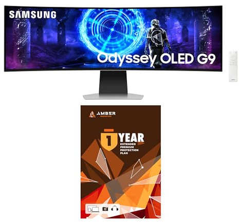 Samsung LS49DG956SNXGO 49 Inch Odyssey OLED Dual QHD Curved Gaming Monitor with 1 Year Amber Protection Extension Plan (2024)
