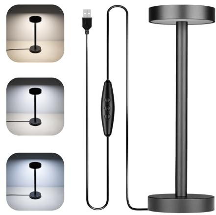 305 Luce notturna USB DC5V 2700K-6500K Temperatura colore regolabile, regolazione della luminosità a 6 livelli, nessuna perforazione, nessuna installazione, sorgente luminosa nascosta (nero)