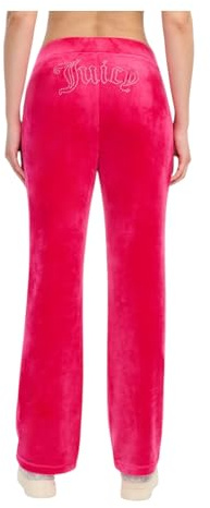 Juicy Couture Women's Hallow Bling Velour Track Pant, Pink, XS