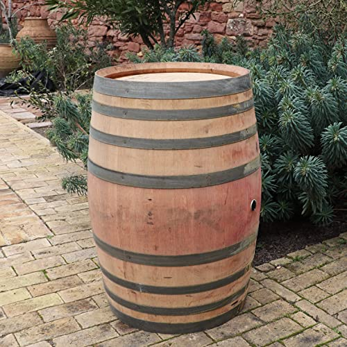 Barrica de madera de roble de 225 l, mesa alta, mesa de jardín, mesa decorativa