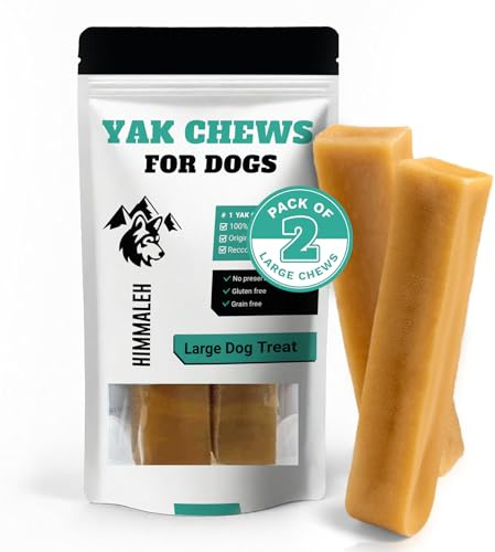 Himmaleh Yak Chews for Dogs, Large (2 Pack) - Protein Rich, Natural Chew