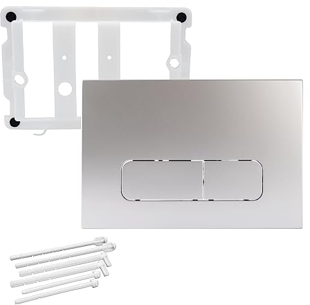 kör4u Plaque de déclenchement pour réservoir de chasse Geberit Sigma UP300, UP320 et Delta UP100, bouton arrondi (chrome mat)