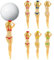 HOMURY Golf Tees Golf Zubehör: Golf Tees Kunststoff Lang Plastik Bikini 6 Stück Wiederverwendbar, Golf Geschenke Kunststoff für Männer Sexy Lady Golf Tees, 75mm/3 Zoll Lustige Geschenke