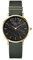 Rosefield West Village Green mit Schwarzes Zifferblatt und 33mm Goldgehäuse WBFLG-W95 Leder