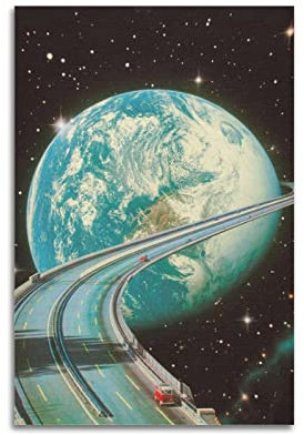 NOHF Vintage-Poster, Weltraumforschung und Vaporwave-Poster, Wandkunstdruck, Retro-Ästhetik, Raumdekoration, Bürodekoration, 30 x 45 cm, ungerahmt