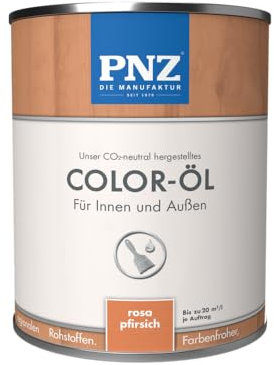 PNZ Color-Öl für Innen und Außen | lösemitttelfreies Farböl | Nachhaltig hergestellt mit regionalen Rohstoffen | für alle Hölzer, auch Bienenhäuser, Gebinde:0.75L, Farbe:rosapfirsich