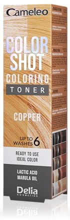 Cameleo – Color Shot – Kupfer– Haar-Toner – Zarter Farbtupfer – Hält bis zu 6 Wäschen – Farbauffrischung – Marulaöl und Milchsäure – 60ml