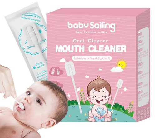 Oral rengöringsmedel, 30 mjuka munrengöringspinne, baby tungrengörare, babygasväv oral-rengöringsmedel, bärbar munhygien gasrengöringsmedel, flexibel babytandborste för baby barn tungtand munvård