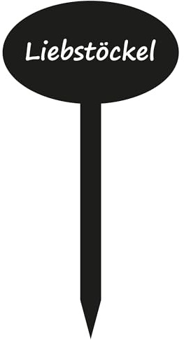 INDIGOS UG Marqueur de plantes en panneau composite d'aluminium - pour jardin, parterre de fleurs - livèche - 11,5 cm de haut - résistant aux intempéries - étiquettes de plantes étiquetées - étiquette