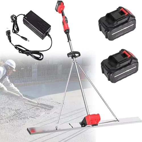 Kit Vibrante per Massetto in Calcestruzzo,Utensile Vibrante per Finitura del calcestruzzo per massetto,per Massetto in Calcestruzzo,Raschietto Elettrico per Calcestruzzo(Color:2 Battery,Size:1.8m)