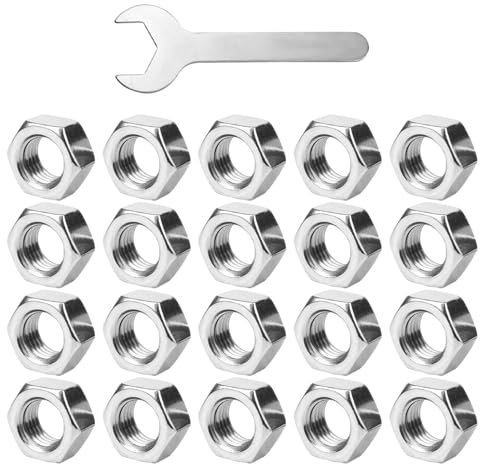 ZBHDEYG 21 Pièces Écrous Hexagonaux Acier Inoxydable M8, Clé à Molette Acier, Anti-Filetage, Moderne, Argenté