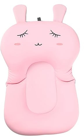 JOINPAYA Cojín De Baño Para Ñiño y Alfombrilla De Baño Para Niños Pequeños, Ajustable, Poliéster Suave, Color Rosa Princesa, Para Bañeras, Soporte Cómodo Para Recién Nacidos, Diseño Flotante