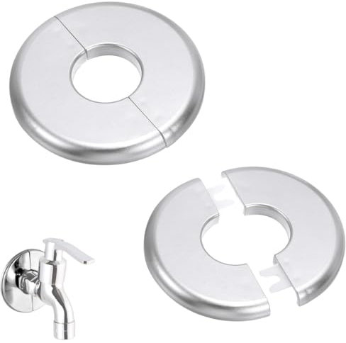 BDEPSTR 2 Pezzi Flangia Divisa Rotonda a Parete, 22.5mm Piastre di Copertura Idraulica Piastra di Protezione Rubinetto ABS Copertura Flangia Tubo per Rubinetto Bagno Cucina WC