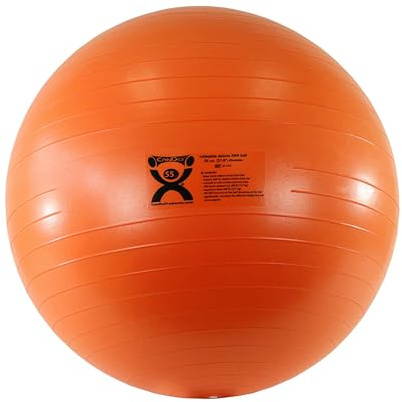 CanDo Inflatable Exercise Ball - Orange 21.6, Durable Extra Thick Non-Slip Stability Ball for Core Workouts, Yoga, Pilates, Active Seating, Physical Therapy, Pregnancy, Home Gym, Flexibility